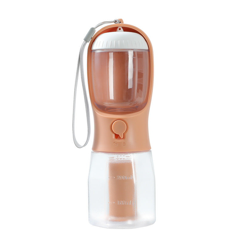3-in-1 Portable Pet Travel Water Bottle – Food Container & Waste Bag Holder