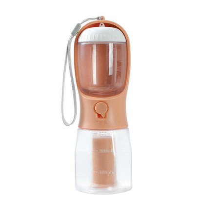 3-in-1 Portable Pet Travel Water Bottle – Food Container & Waste Bag Holder