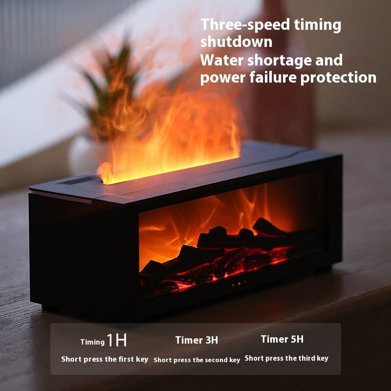 3D Flame Aromatherapy Humidifier – Essential Oil Diffuser & LED Fireplace Mist