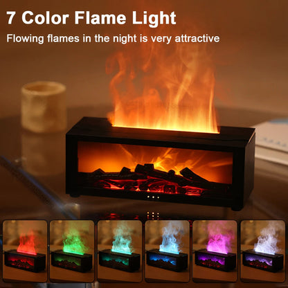 3D Flame Aromatherapy Humidifier – Essential Oil Diffuser & LED Fireplace Mist