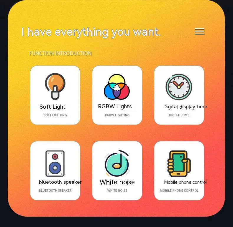 Creative Q Smart Sunrise Alarm Clock with Bluetooth Speaker & Ambient Light