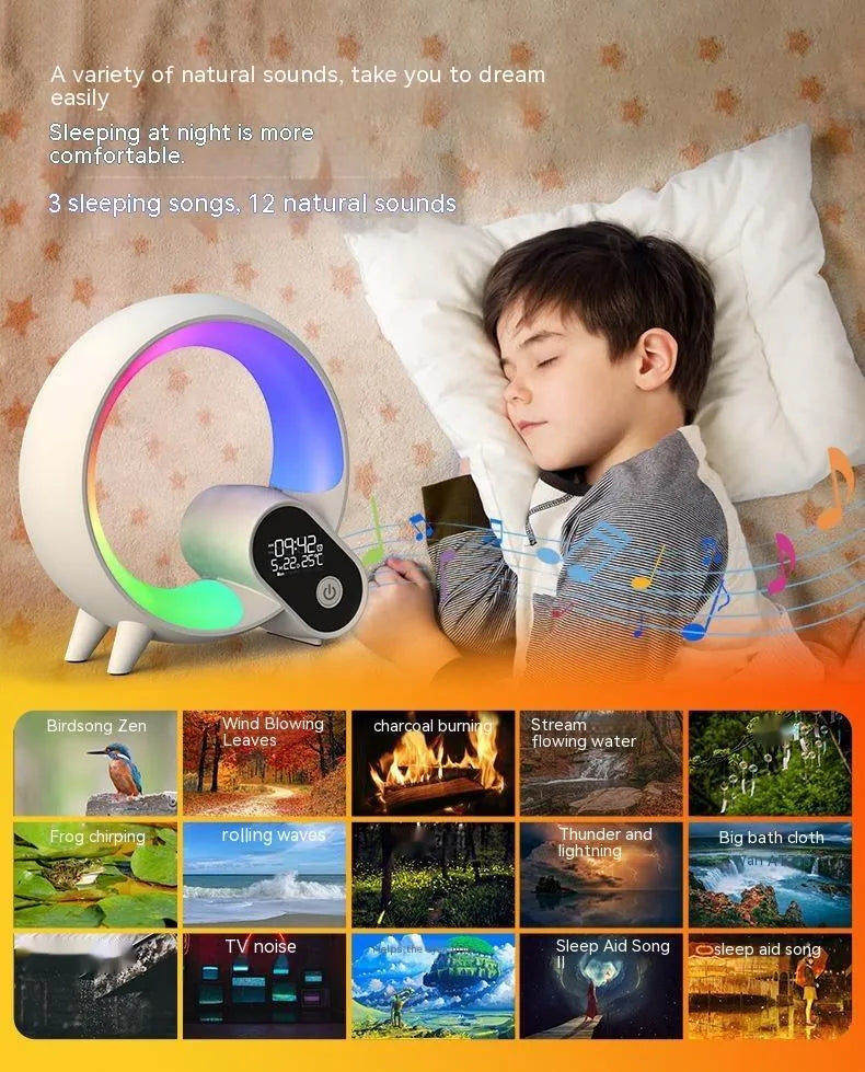 Creative Q Smart Sunrise Alarm Clock with Bluetooth Speaker & Ambient Light