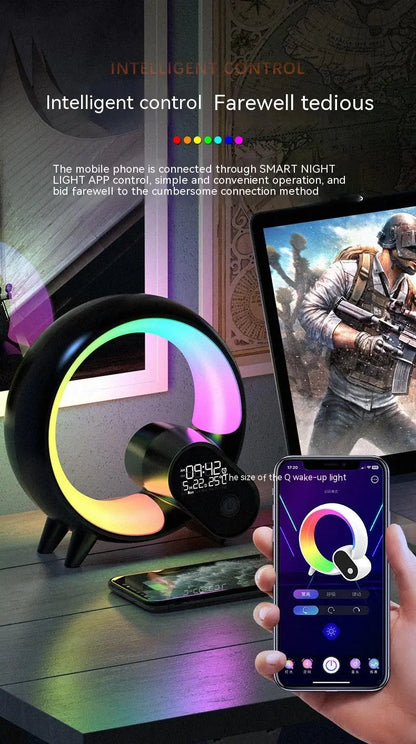 Creative Q Smart Sunrise Alarm Clock with Bluetooth Speaker & Ambient Light