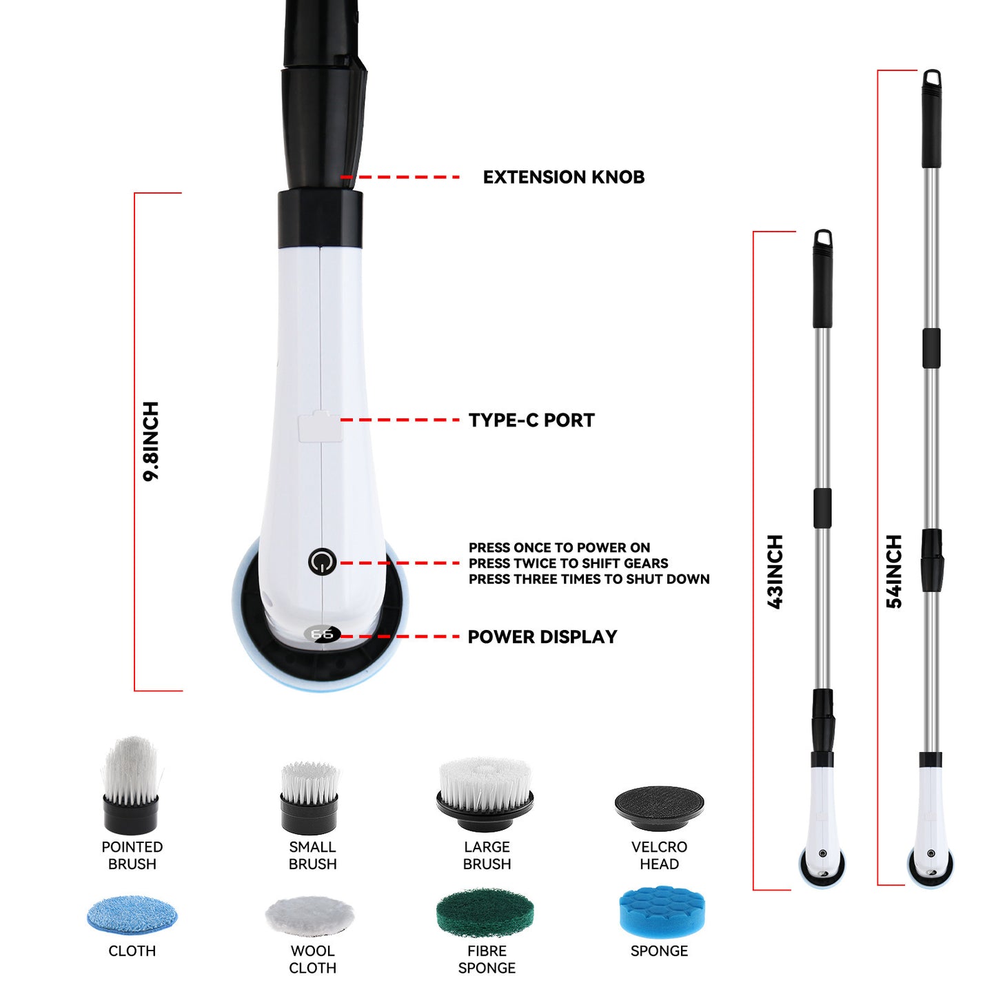 7-in-1 Electric Cleaning Brush – Multi-Purpose Power Scrubber