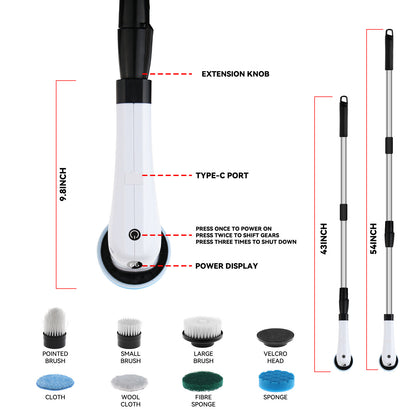 7-in-1 Electric Cleaning Brush – Multi-Purpose Power Scrubber