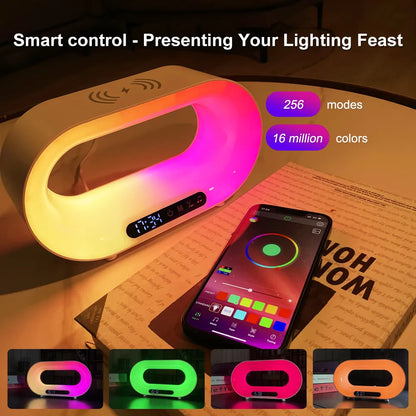 3-in-1 Smart LED Night Light with Wireless Charger & Alarm Clock