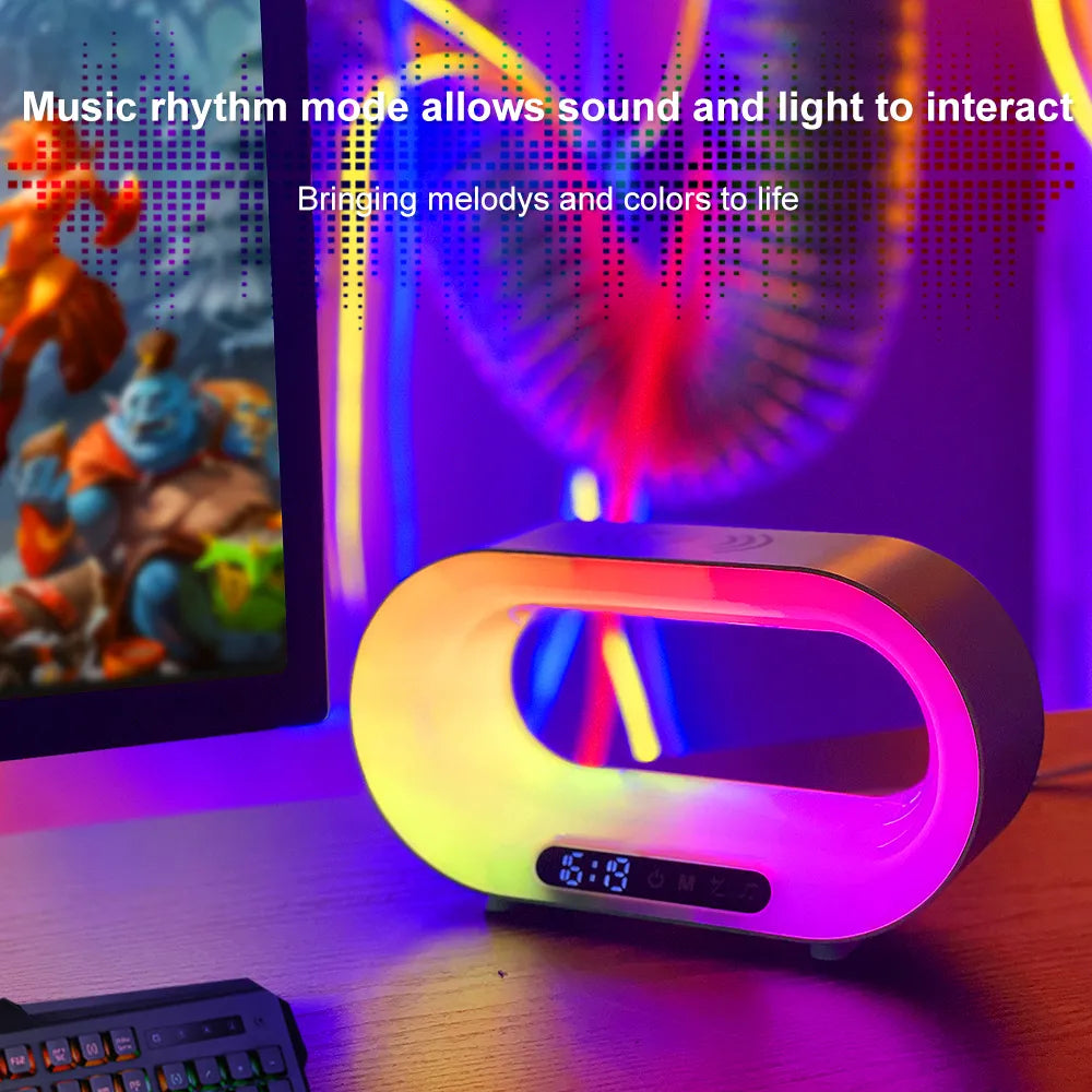 3-in-1 Smart LED Night Light with Wireless Charger & Alarm Clock