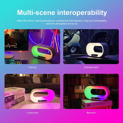 3-in-1 Smart LED Night Light with Wireless Charger & Alarm Clock