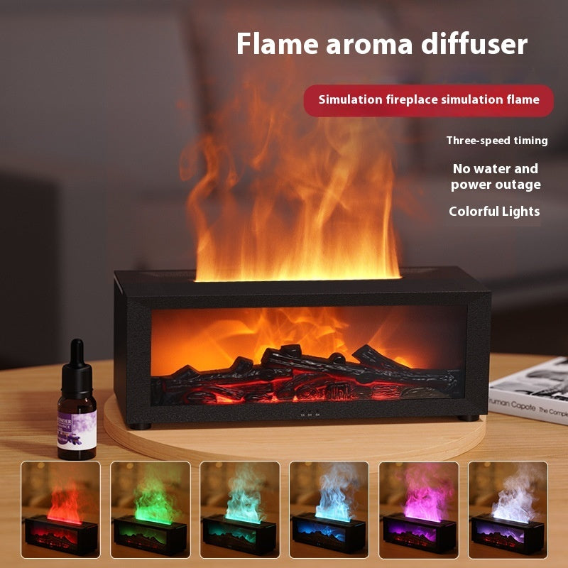 3D Flame Aromatherapy Humidifier – Essential Oil Diffuser & LED Fireplace Mist