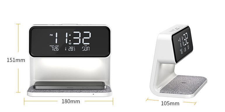 3-in-1 Smart Bedside Lamp | Wireless Charger + Alarm Clock + Ambient Light