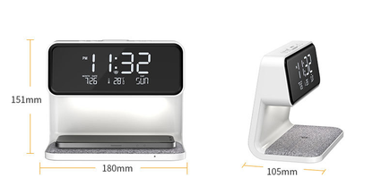 3-in-1 Smart Bedside Lamp | Wireless Charger + Alarm Clock + Ambient Light