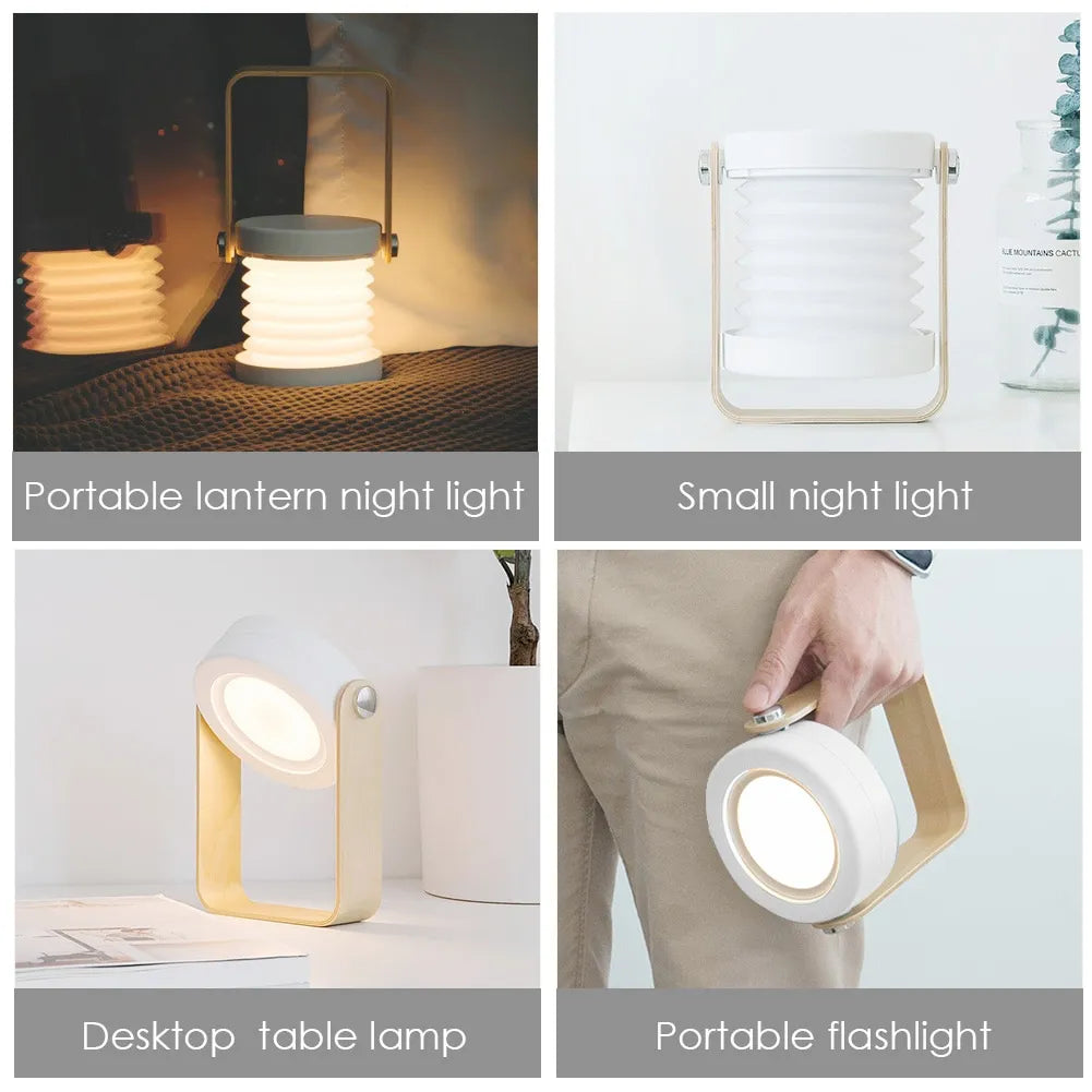 Foldable Touch LED Night Light – USB Rechargeable Portable