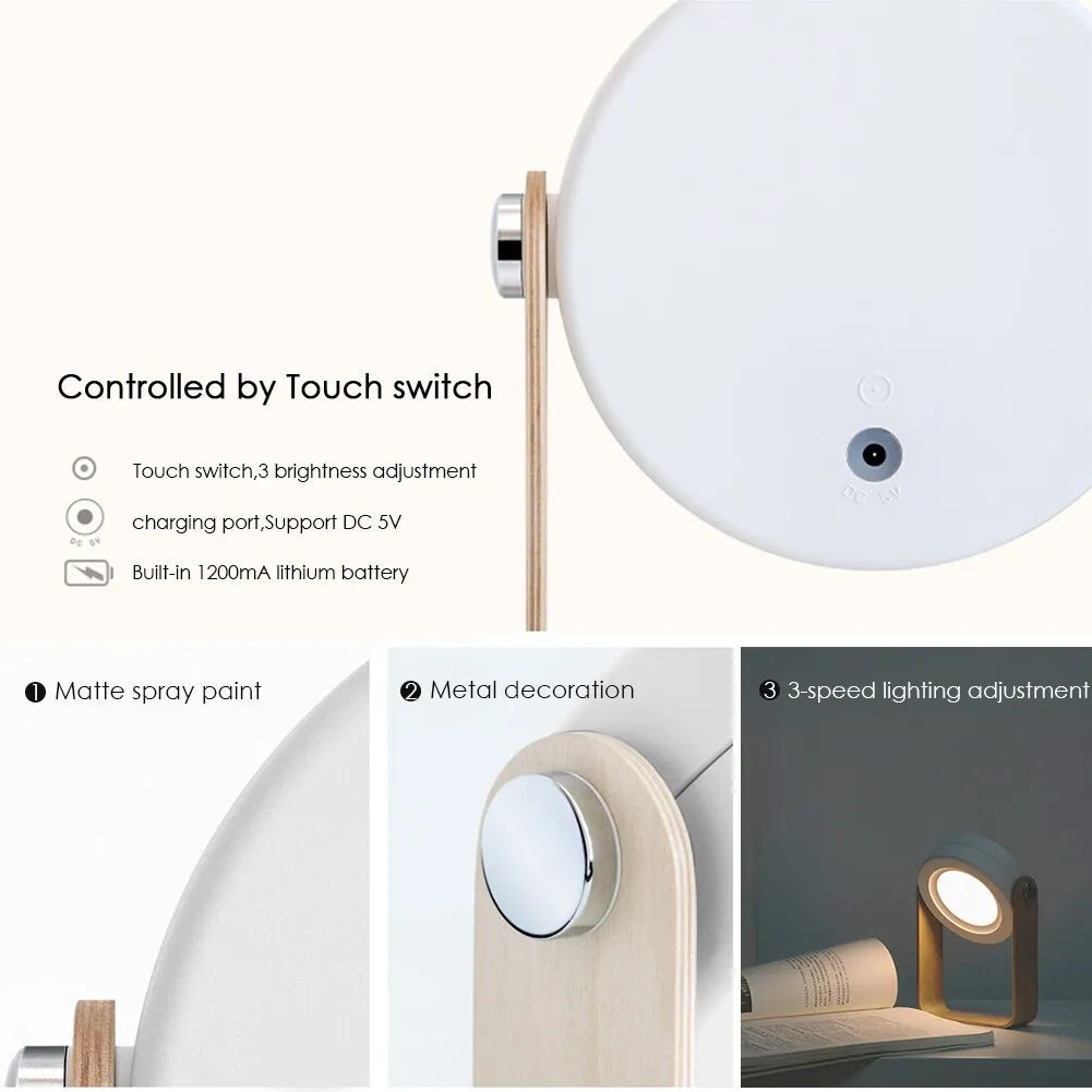 Foldable Touch LED Night Light – USB Rechargeable Portable