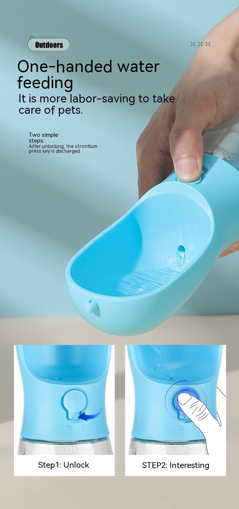 3-in-1 Portable Pet Travel Water Bottle – Food Container & Waste Bag Holder