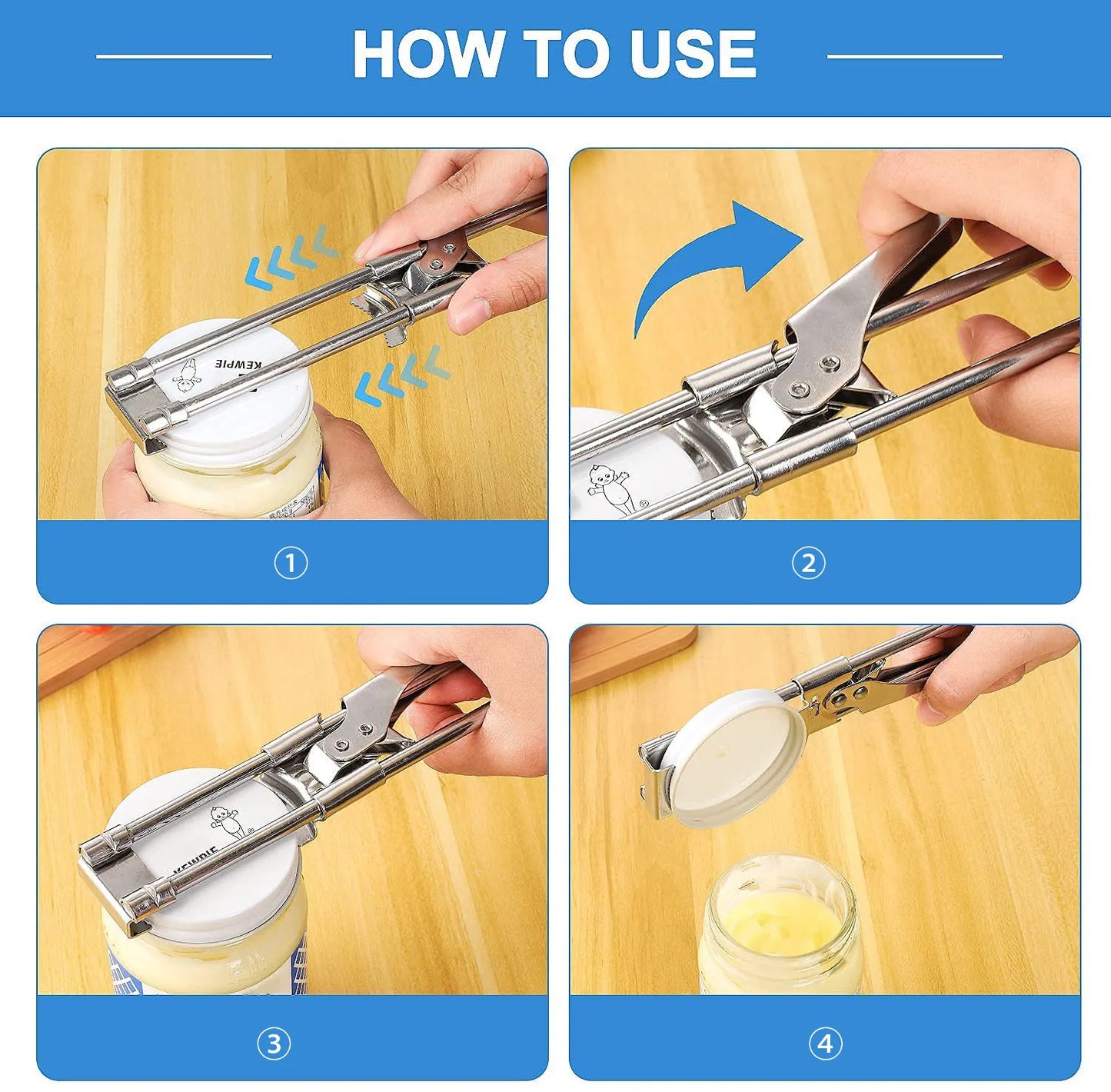 Adjustable Jar & Bottle Opener – Easy Grip Lid Remover