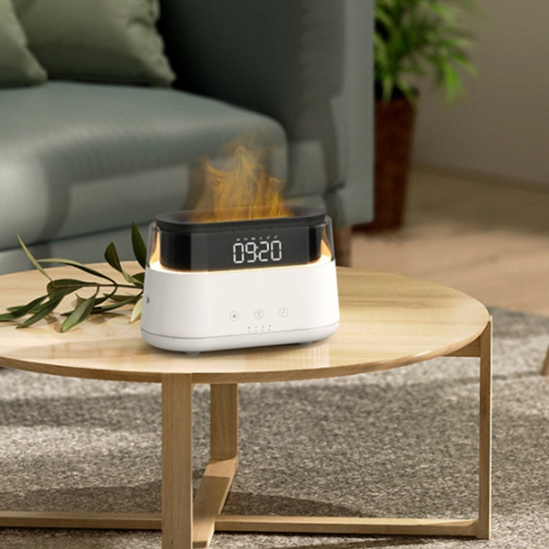 Flame Humidifier with Clock – Smart Aroma Diffuser & Timer for Bedroom