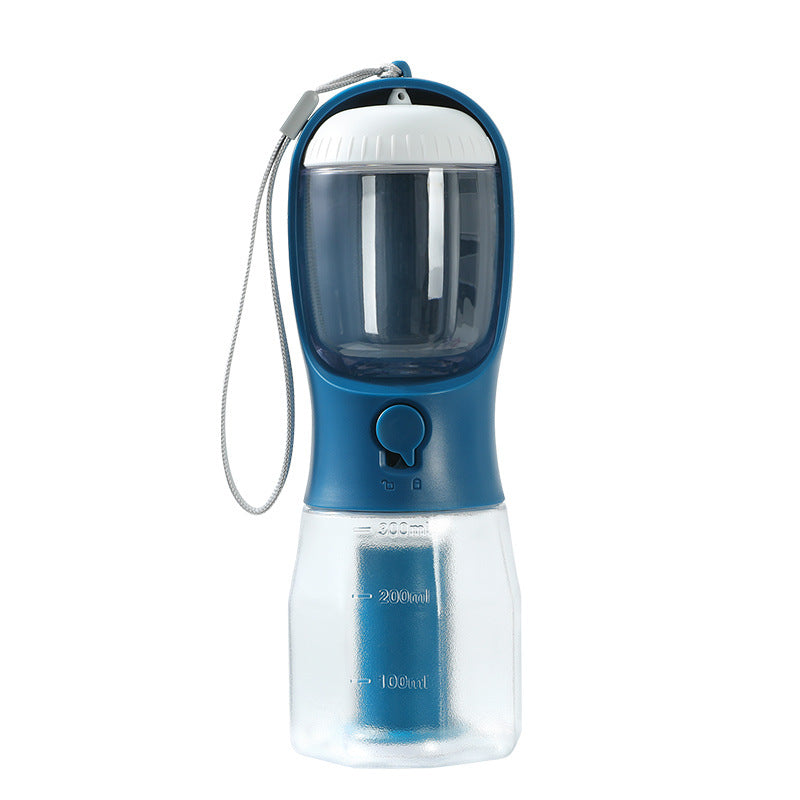 3-in-1 Portable Pet Travel Water Bottle – Food Container & Waste Bag Holder