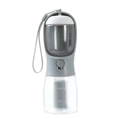 3-in-1 Portable Pet Travel Water Bottle – Food Container & Waste Bag Holder