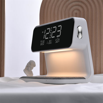 3-in-1 Smart Bedside Lamp | Wireless Charger + Alarm Clock + Ambient Light