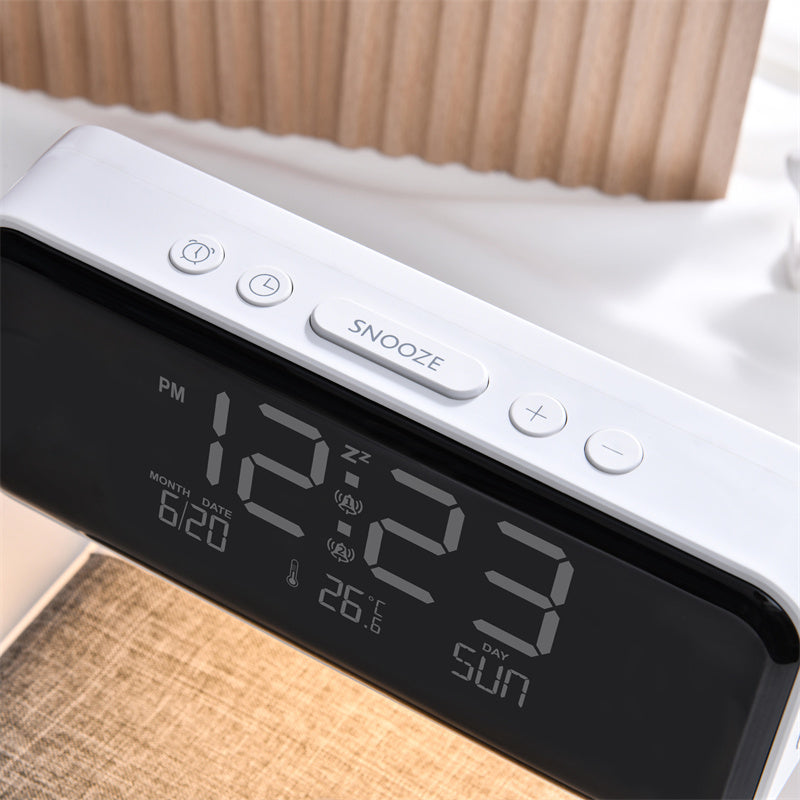 3-in-1 Smart Bedside Lamp | Wireless Charger + Alarm Clock + Ambient Light