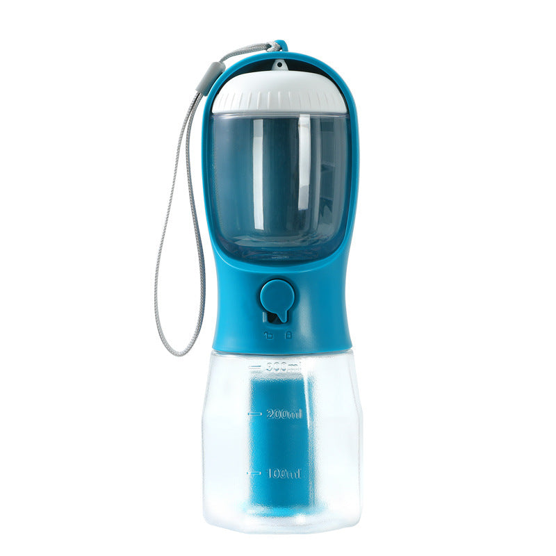 3-in-1 Portable Pet Travel Water Bottle – Food Container & Waste Bag Holder