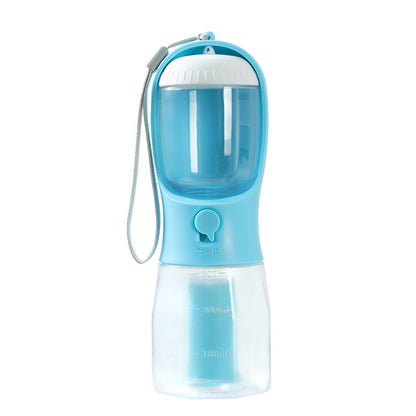 3-in-1 Portable Pet Travel Water Bottle – Food Container & Waste Bag Holder
