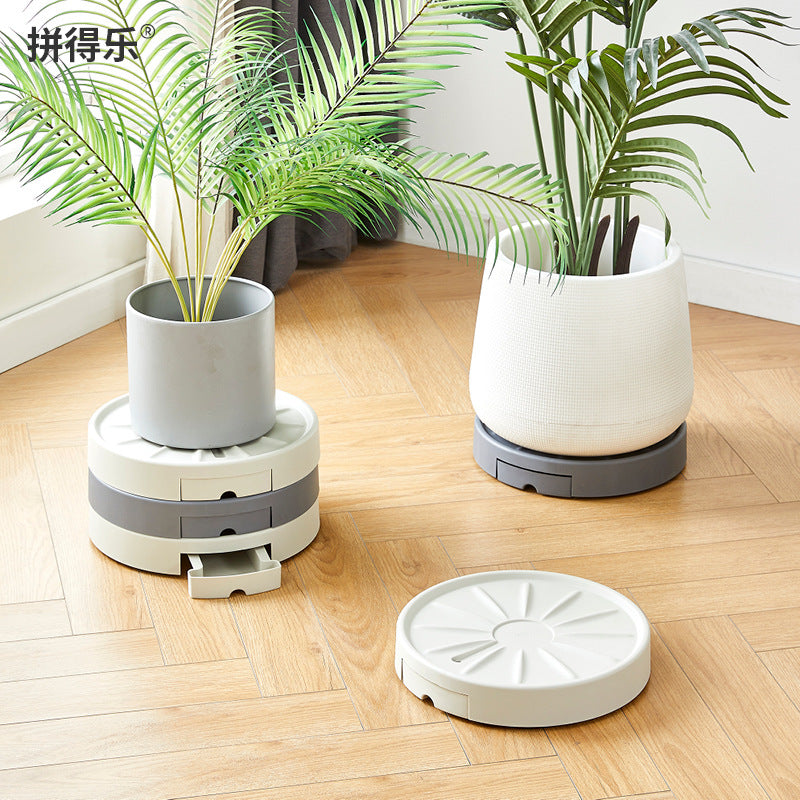 Rolling Plant Pot Tray – Mobile Flowerpot Stand with Wheels