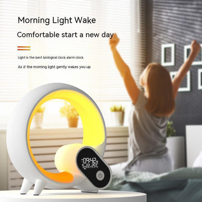 Creative Q Smart Sunrise Alarm Clock with Bluetooth Speaker & Ambient Light