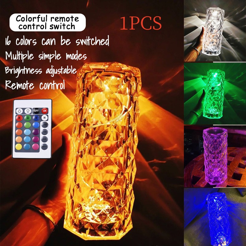 LED Rose Diamond Table Lamp – Romantic Crystal Ambient Light