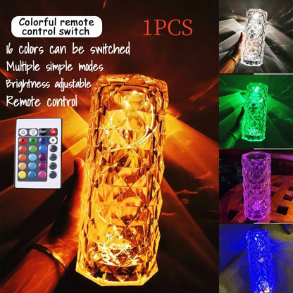 LED Rose Diamond Table Lamp – Romantic Crystal Ambient Light