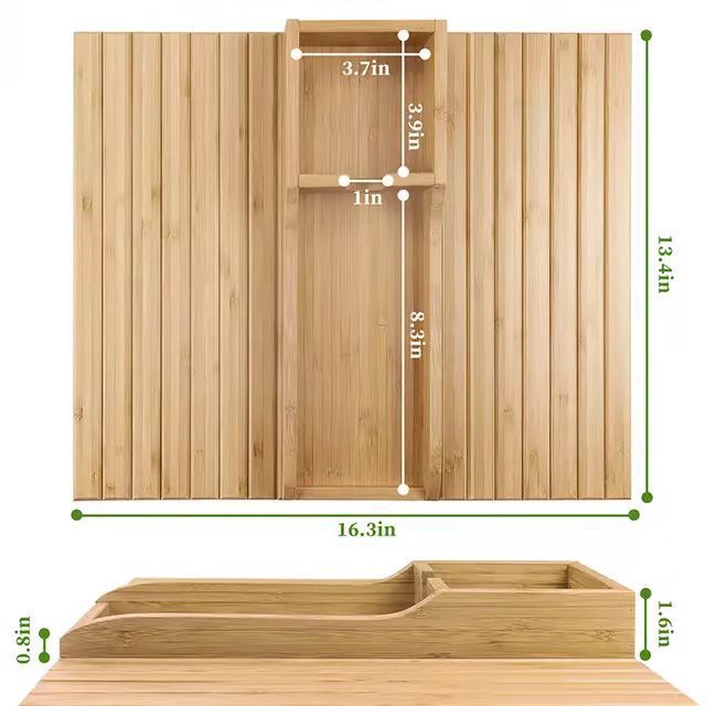 Bamboo Sofa Arm Tray Table – Flexible Couch Cup Holder & Snack Tray