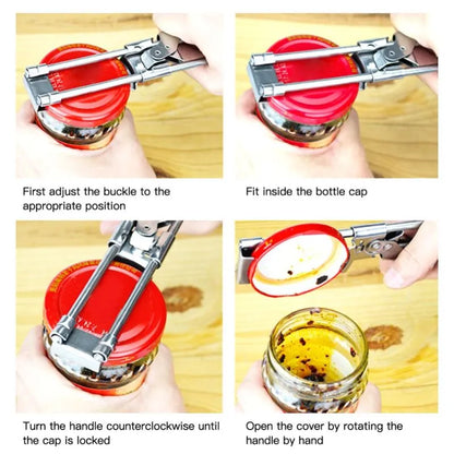 Adjustable Jar & Bottle Opener – Easy Grip Lid Remover