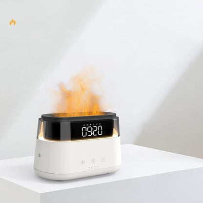 Flame Humidifier with Clock – Smart Aroma Diffuser & Timer for Bedroom