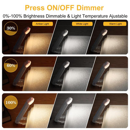 USB Rechargeable Clip-On Book Light – Adjustable Eye Protection Reading Lamp