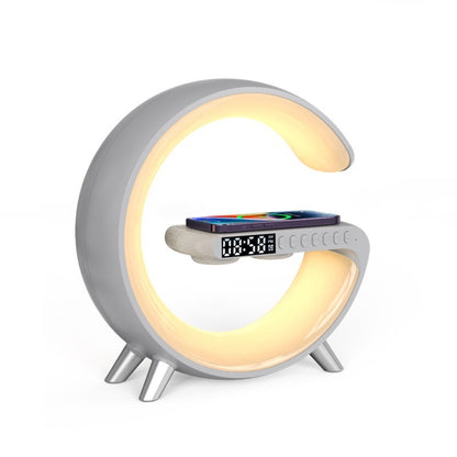 Smart G-Shaped LED Lamp with Bluetooth Speaker & Wireless Charger