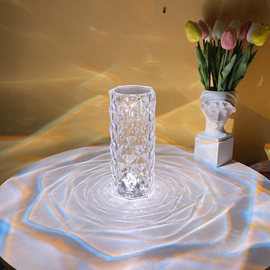 LED Rose Diamond Table Lamp – Romantic Crystal Ambient Light