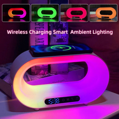 3-in-1 Smart LED Night Light with Wireless Charger & Alarm Clock