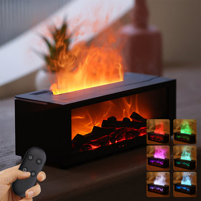 3D Flame Aromatherapy Humidifier – Essential Oil Diffuser & LED Fireplace Mist