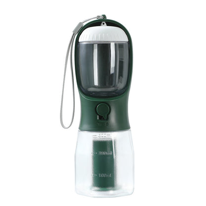 3-in-1 Portable Pet Travel Water Bottle – Food Container & Waste Bag Holder