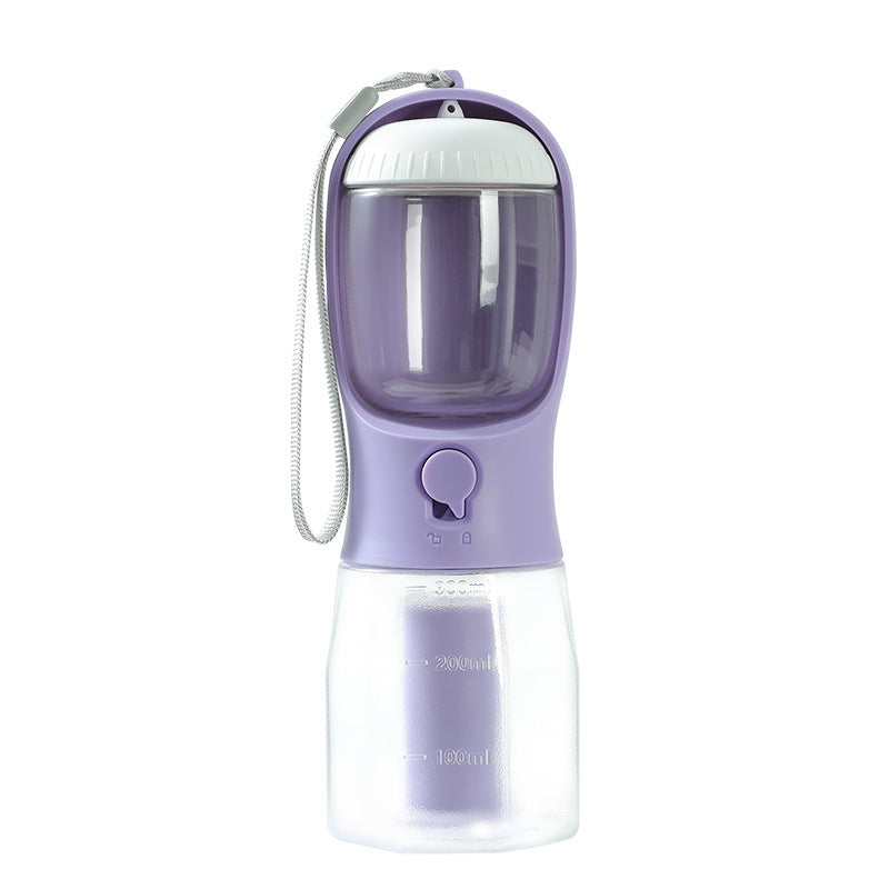 3-in-1 Portable Pet Travel Water Bottle – Food Container & Waste Bag Holder