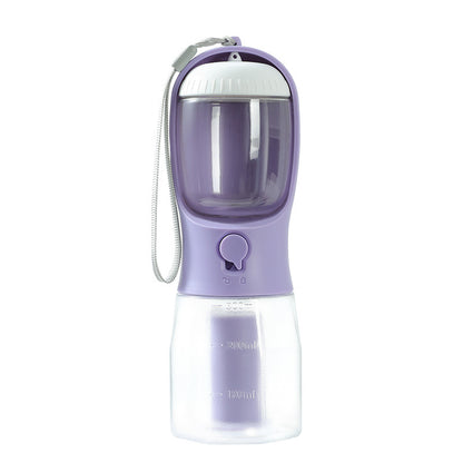 3-in-1 Portable Pet Travel Water Bottle – Food Container & Waste Bag Holder