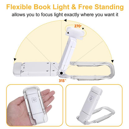 USB Rechargeable Clip-On Book Light – Adjustable Eye Protection Reading Lamp