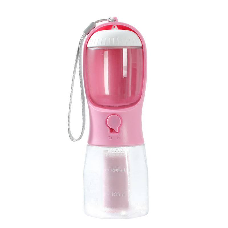 3-in-1 Portable Pet Travel Water Bottle – Food Container & Waste Bag Holder
