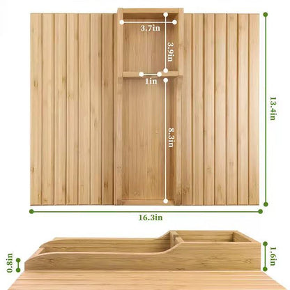 Bamboo Sofa Arm Tray Table – Flexible Couch Cup Holder & Snack Tray