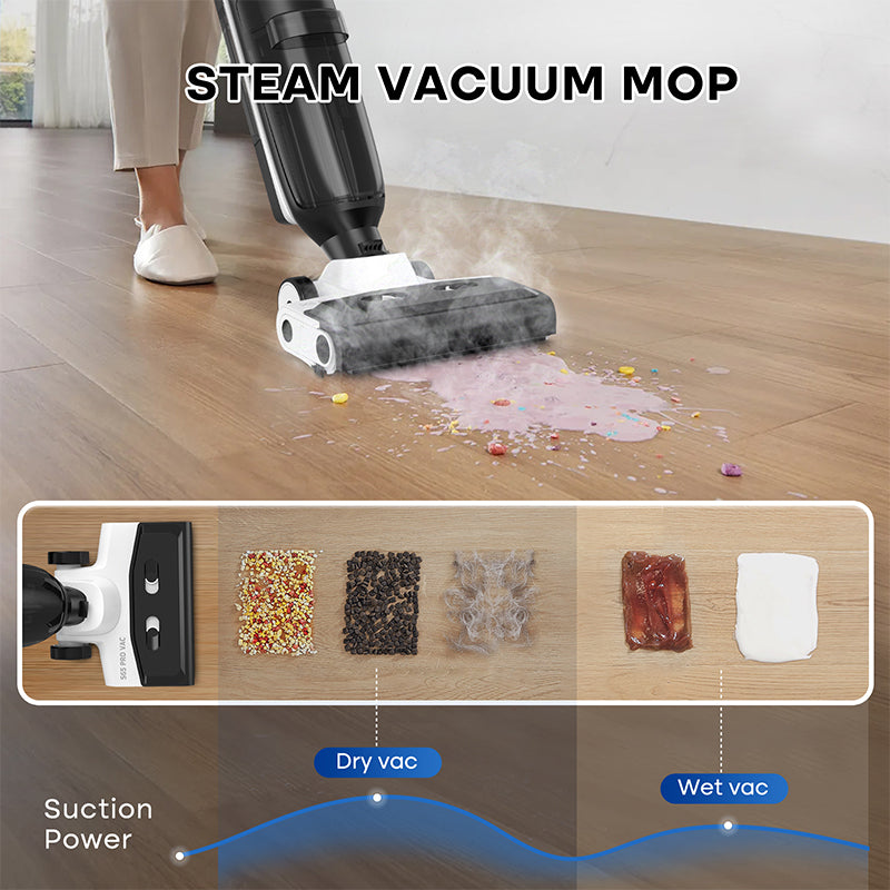 4-in-1 Steam Vacuum Mop – Wet, Dry, Vacuum & Self-Cleaning Floor Cleaner