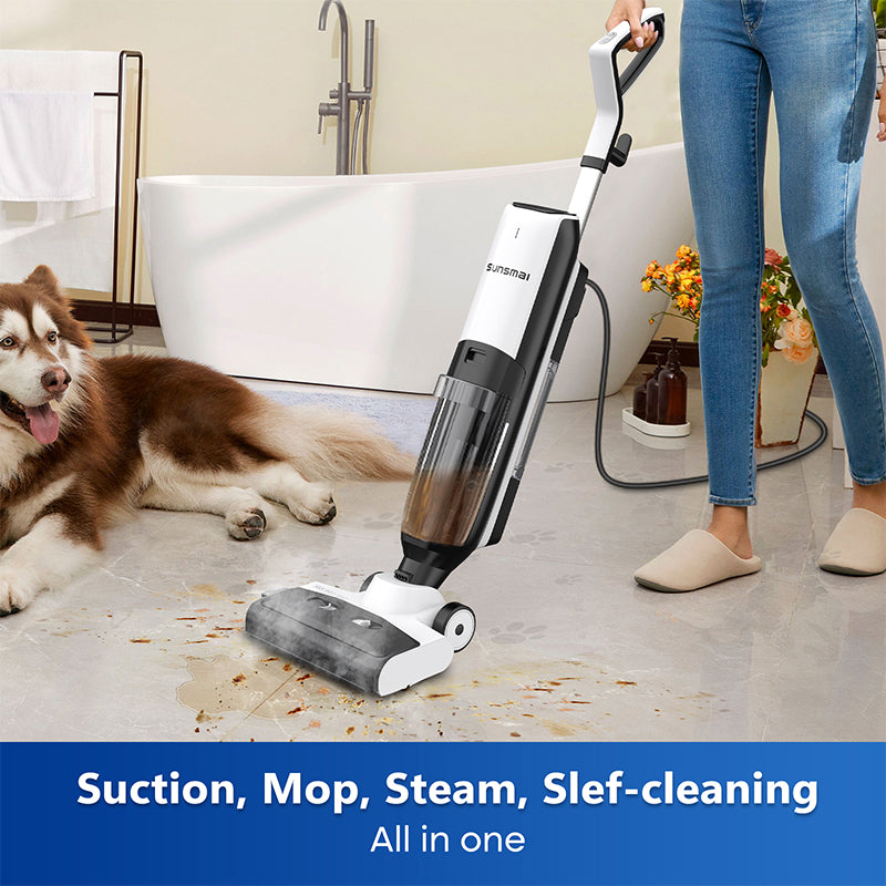 4-in-1 Steam Vacuum Mop – Wet, Dry, Vacuum & Self-Cleaning Floor Cleaner